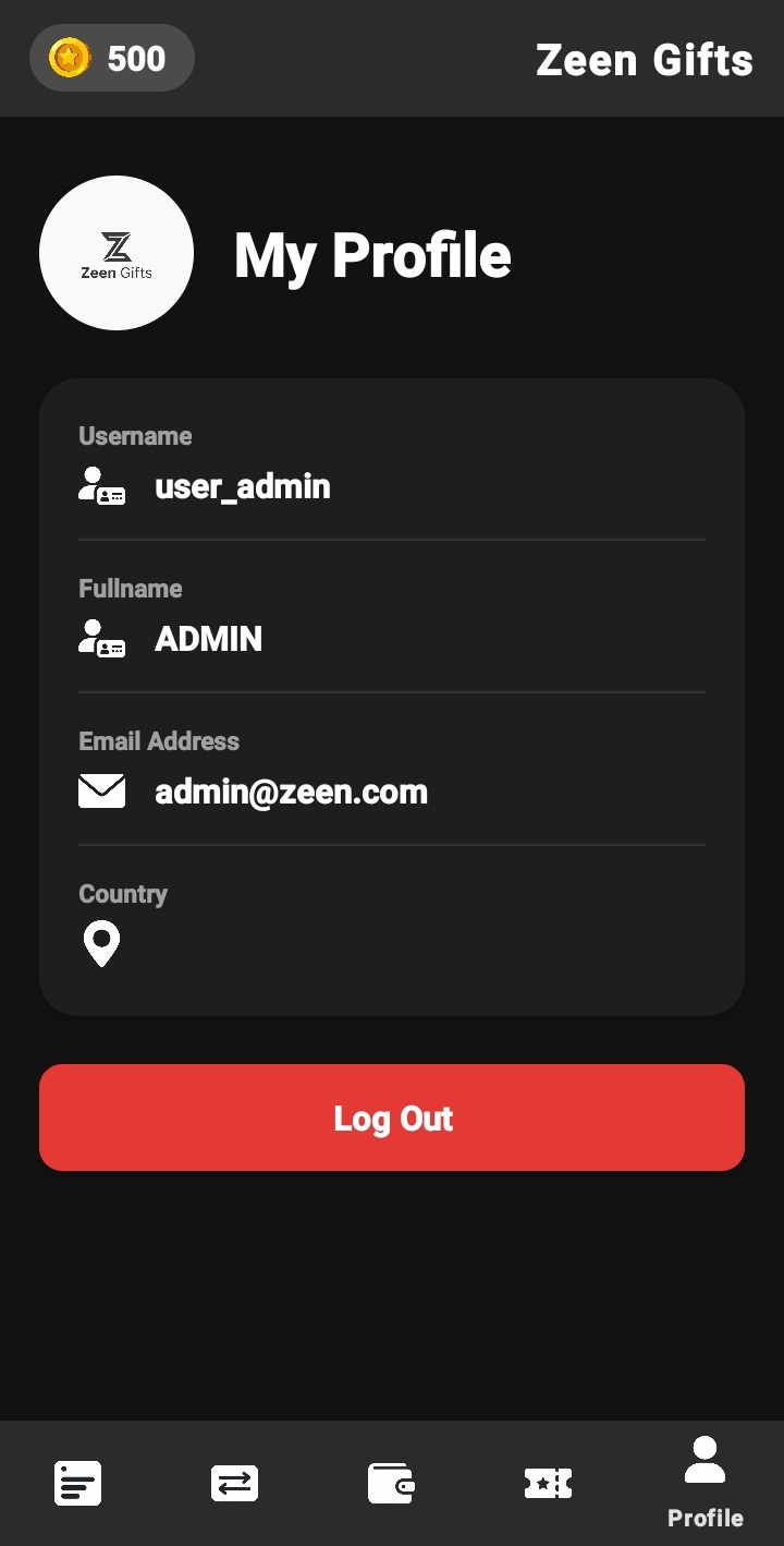 Zeen Gifts App Screen 3